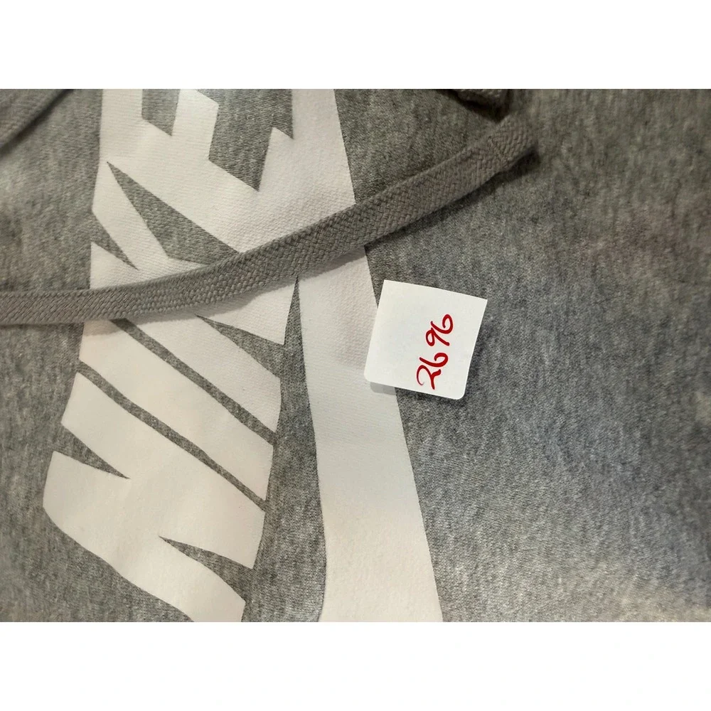 Nike Mens Sportswear Futura Logo Pullover Hoodie Heather Grey Medium‎